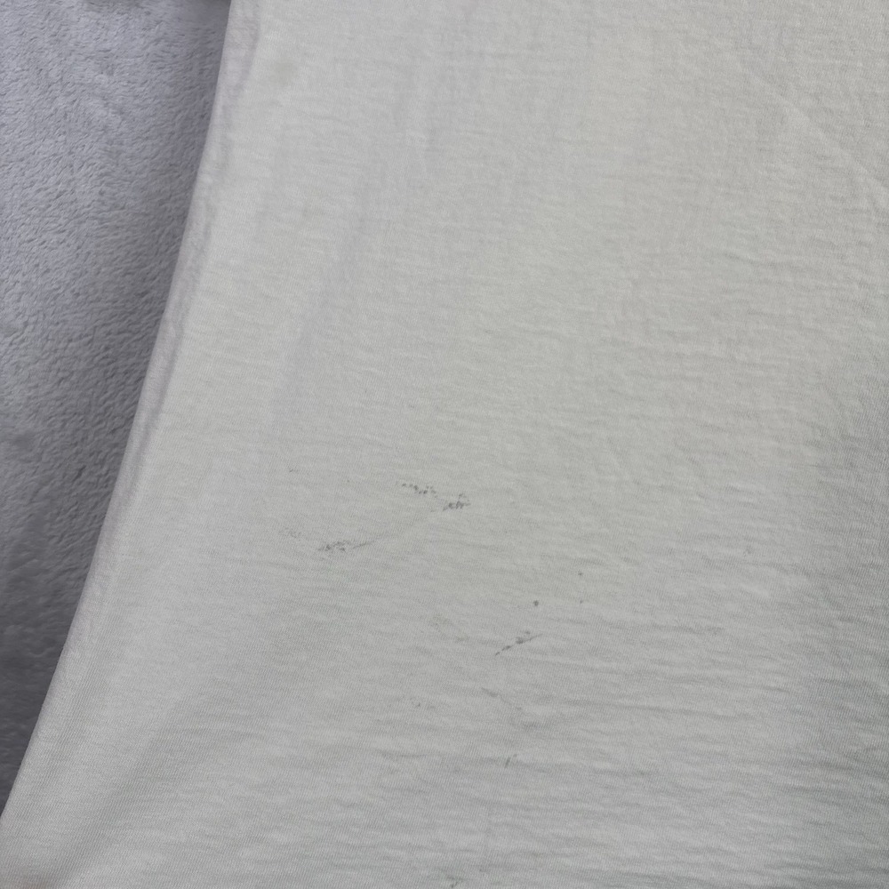 VTG Hello My Name Is Stud White SS Graphic Shirt Distressed Men's Large - Picture 7 of 10